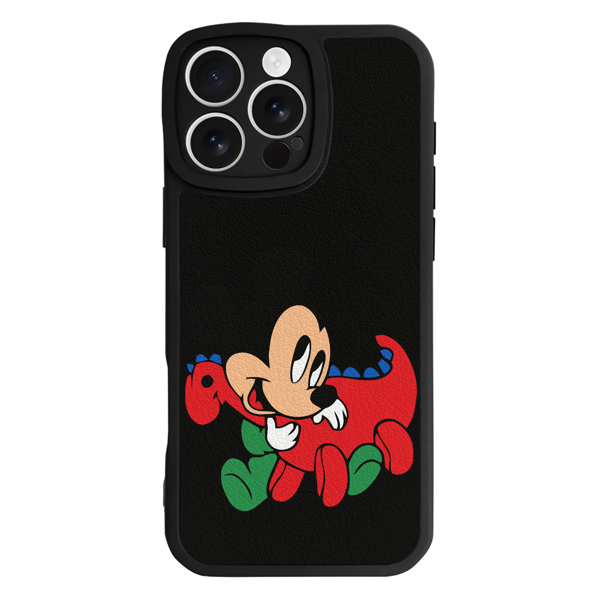（画像用） ミッキーマウス Mickey Mouse 【iPhone 16シリーズ対応】シリコンスマホケース（レザー調） 材質：シリコン